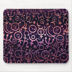 Alfombrilla De Ratón Universo Espacial Planetario Brillante Morado