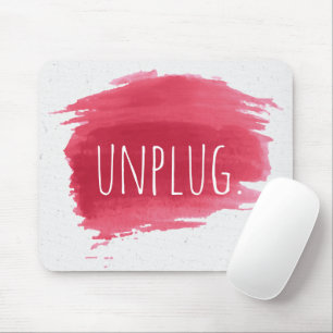 Alfombrilla De Ratón UNPLUG Text On Red Paint Mouse Pad