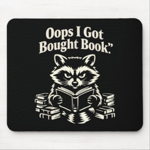 Alfombrilla De Ratón Ups compré libro divertido mapache leyendo