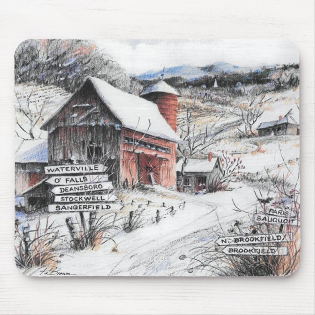Alfombrilla De Ratón Upstate New York Winter Mousepad (Frente)