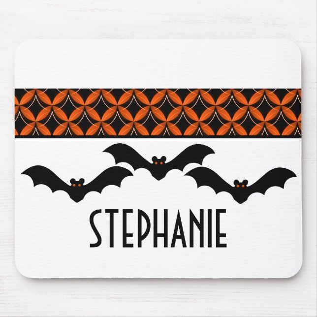 Alfombrilla De Ratón Uptown Glam Bats Halloween Mousepad (Frente)
