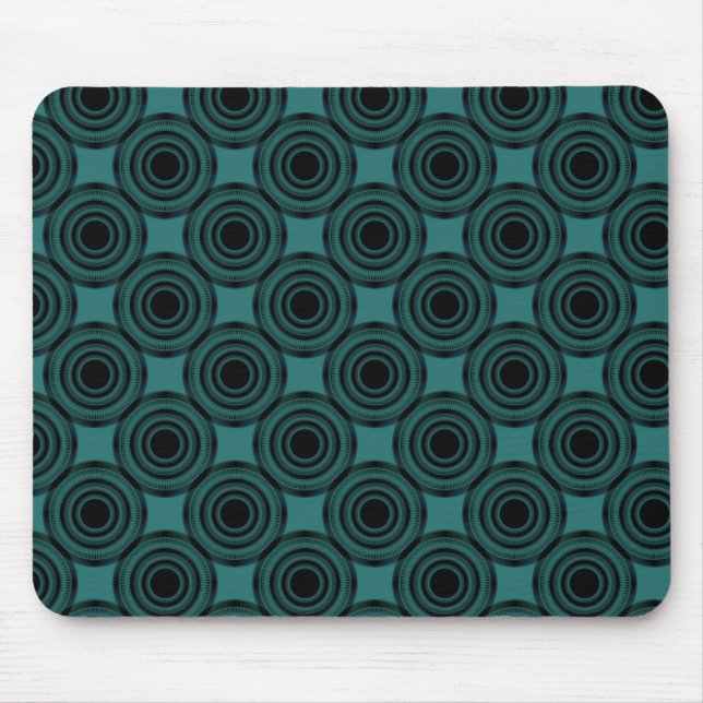 Alfombrilla De Ratón Uptown Trendy Circles Mousepad, Turquesa (Frente)