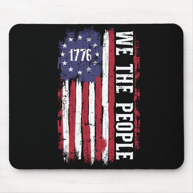 Alfombrilla De Ratón US American flag 1776 we people independence day (Frente)