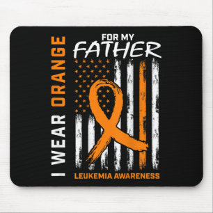 Alfombrilla De Ratón Usa el Naranja Papá Padre Leukemia Sensibilización