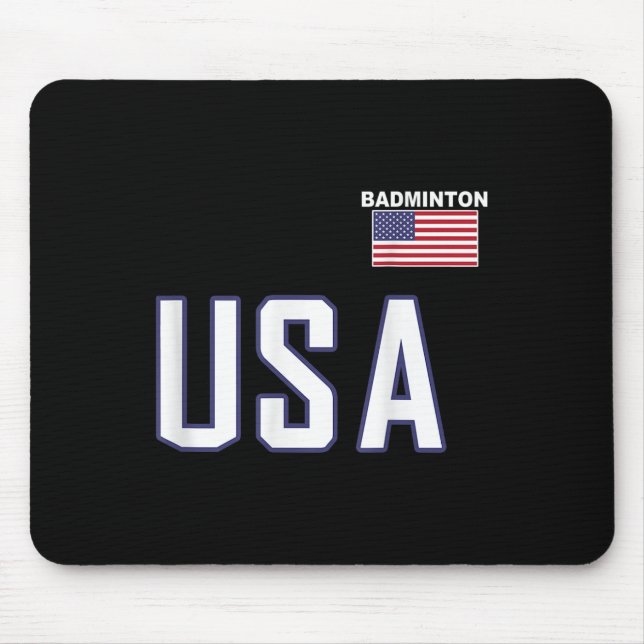 Alfombrilla De Ratón Usa Flag Badminton Team Cool Player Equipment Men  (Frente)