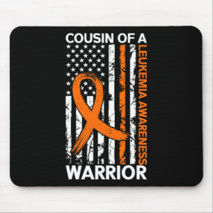 Alfombrilla De Ratón USA Flag Leukemia Awareness Mono Estadounidense