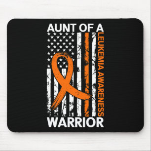 Alfombrilla De Ratón USA Flag Leukemia Awareness Mono Estadounidense