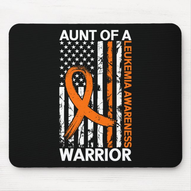 Alfombrilla De Ratón USA Flag Leukemia Awareness Mono Estadounidense (Frente)