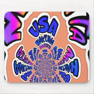 Alfombrilla De Ratón USA Hakuna Matata Azul texto gráfico Regalos arte