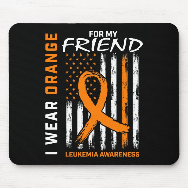 Alfombrilla De Ratón Usa Naranja Para Mi Amigo Leukemia Awareness Ameri (Frente)