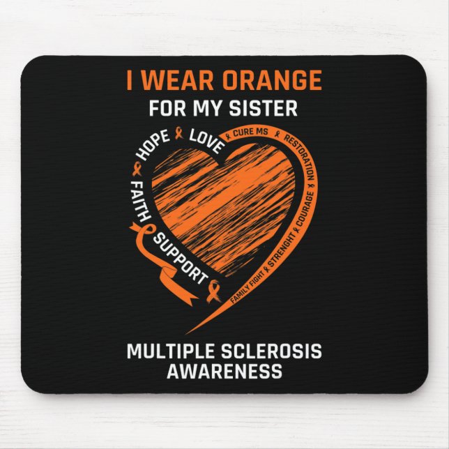 Alfombrilla De Ratón Usa Naranja Para Mi Familia Hermana Sra. Awareness (Frente)