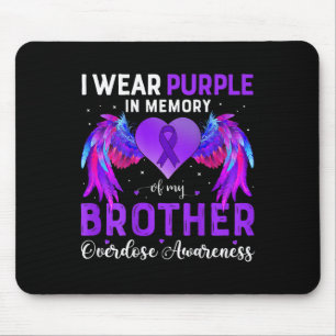 Alfombrilla De Ratón Usa Púrpura En Memoria De Mi Hermano, Consciente D