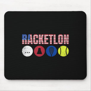 Alfombrilla De Ratón Usa Racketlon - Tenis de Mesa Bádminton Squash Ten