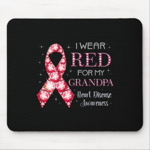 Alfombrilla De Ratón Usa Rojo Para Mi Abuelo Enfermedad Cardíaca Sensib