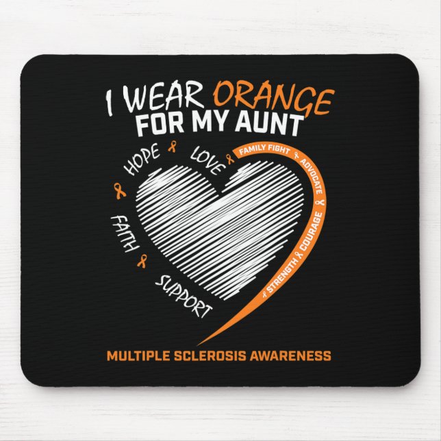 Alfombrilla De Ratón Usa ropa de Naranja tía con esclerosis múltiple Ms (Frente)