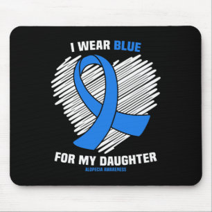 Alfombrilla De Ratón Usar Azul Para Mi Hija Alopecia Conciencia 1