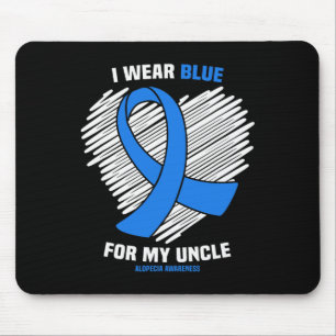 Alfombrilla De Ratón Usar Azul Para Mi Tío Alopecia Conciencia 1