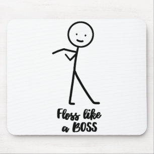 Alfombrilla De Ratón Usar hilo dental como un jefe figura de palo Stick