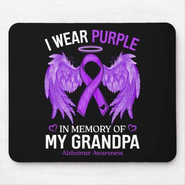 Alfombrilla De Ratón Usar morado en memoria del abuelo Alzheimerheimer  (Frente)