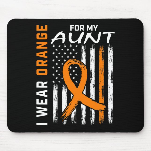 Alfombrilla De Ratón Usar Naranja Para Mi Tía Esclerosis Múltiple Aware (Frente)