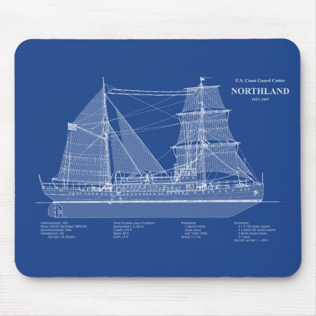 Alfombrilla De Ratón USCG Cutter Northland wpg-49 - ABD (Frente)