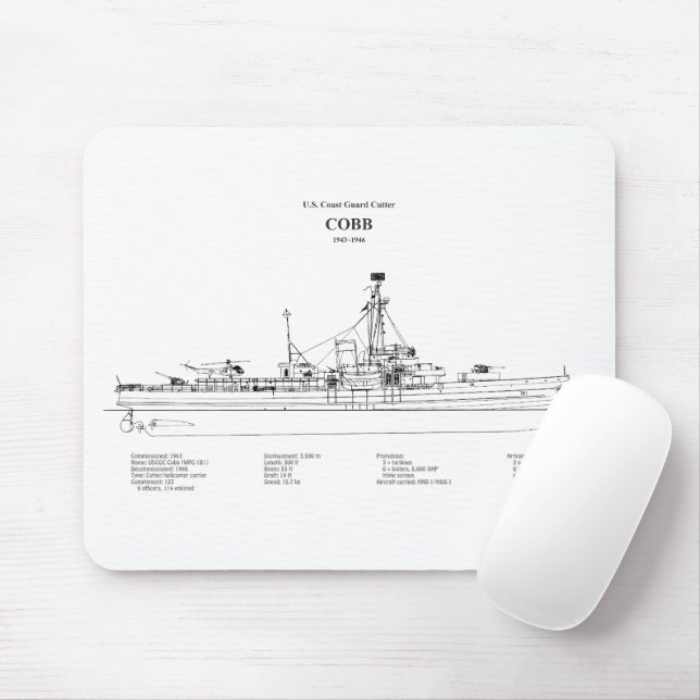 Alfombrilla De Ratón USCGC Cobb wpg-181 - BD (Con ratón)