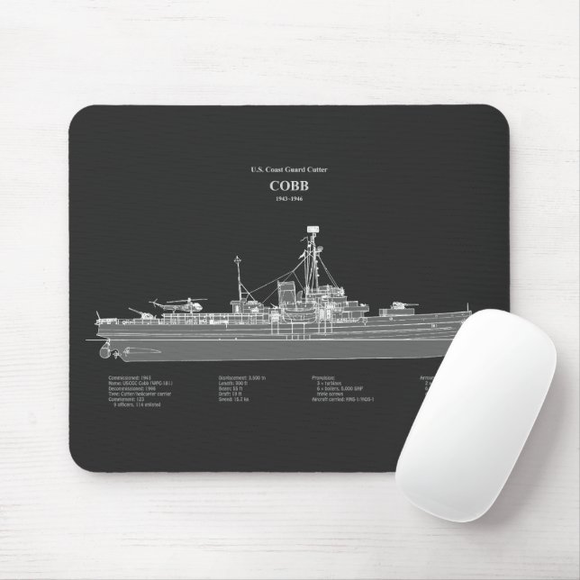 Alfombrilla De Ratón USCGC Cobb wpg-181 – PD (Con ratón)
