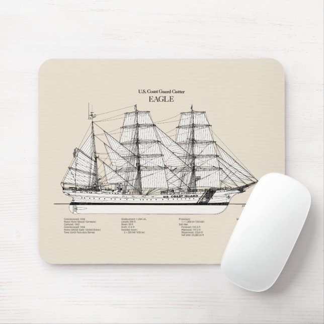 Alfombrilla De Ratón USCGC Eagle wix-327 - SBD (Con ratón)