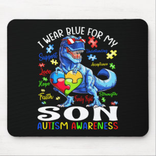Alfombrilla De Ratón Usé Azul Para Mi Hijo Dinosaurio De Conciencia Del