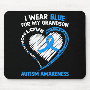 Alfombrilla De Ratón Usé azul para mi nieto autismo cinta de sensibiliz