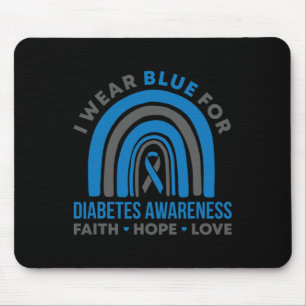 Alfombrilla De Ratón Uso Azul Para Concienciación Sobre La Diabetes Mes