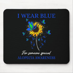 Alfombrilla De Ratón Uso Azul Para La Conciencia De Alopecia Girasol