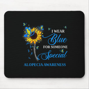 Alfombrilla De Ratón Uso Azul Para La Conciencia De Alopecia Girasol 1