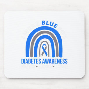 Alfombrilla De Ratón Uso Azul Para La Diabetes Conciencia Fe Esperanza