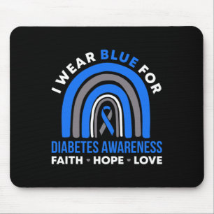 Alfombrilla De Ratón Uso Azul Para La Diabetes Conciencia Fe Esperanza