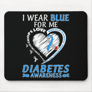 Alfombrilla De Ratón Uso Azul Para Mí Diabetes Conciencia Cinta Azul