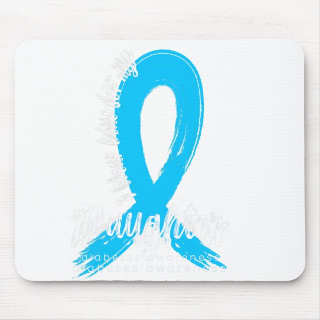 Alfombrilla De Ratón Uso Azul Para Mi Hija Diabetes Sensibilización (Frente)