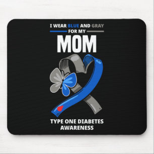 Alfombrilla De Ratón Uso Azul Y Gris Para Mi Mamá Diabetes Tipo 1