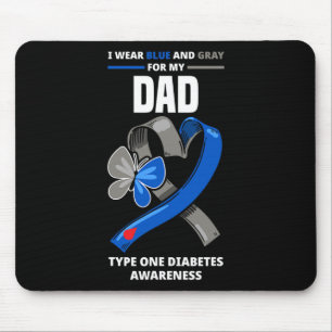 Alfombrilla De Ratón Uso Azul Y Gris Para Mi Papá Diabetes Tipo 1