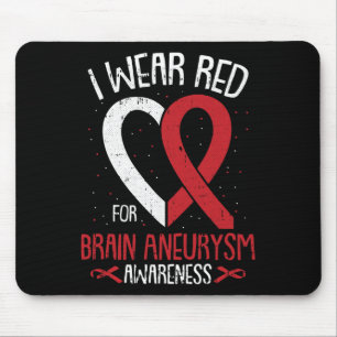 Alfombrilla De Ratón Uso El Rojo Para El Cerebro Aneurysm Awareness War