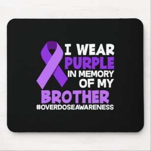 Alfombrilla De Ratón Uso Morado En Memoria De Mi Hermano Sobredosis Awa
