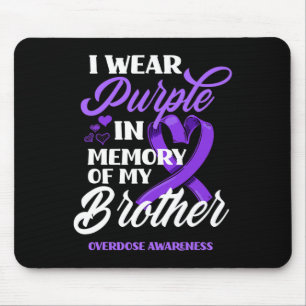 Alfombrilla De Ratón Uso Morado En Memoria De Mi Hermano Sobredosis Awa