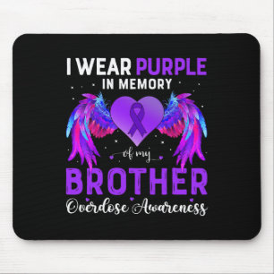 Alfombrilla De Ratón Uso Morado En Memoria De Mi Hermano Sobredosis Awa