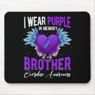 Alfombrilla De Ratón Uso Morado En Memoria De Mi Hermano Sobredosis Awa