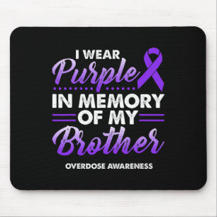 Alfombrilla De Ratón Uso Morado En Memoria De Mi Hermano Sobredosis Awa
