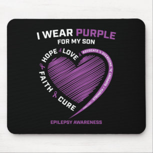 Alfombrilla De Ratón Uso Morado Para Mi Hijo Epilepsia Awareness Mom Da