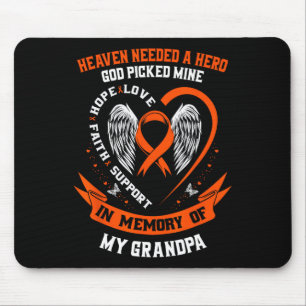 Alfombrilla De Ratón Uso Naranja En Memoria De Mi Abuelo Leukemia Awa