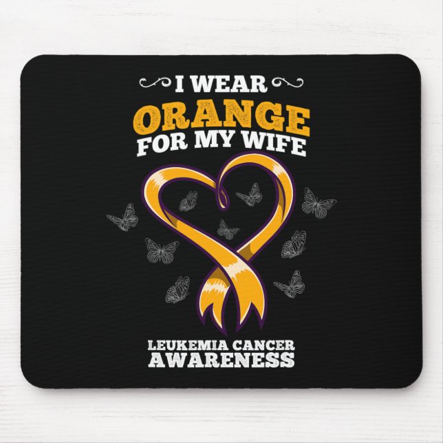 Alfombrilla De Ratón Uso Naranja Esposa Leucemia Cáncer Conciencia Sang (Frente)