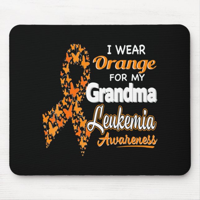 Alfombrilla De Ratón Uso Naranja para mi abuela Leukemia Awareness (Frente)