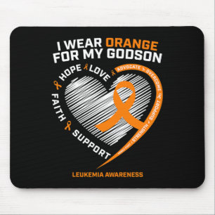 Alfombrilla De Ratón Uso Naranja Para Mi Godson Leukemia Cáncer Awaren